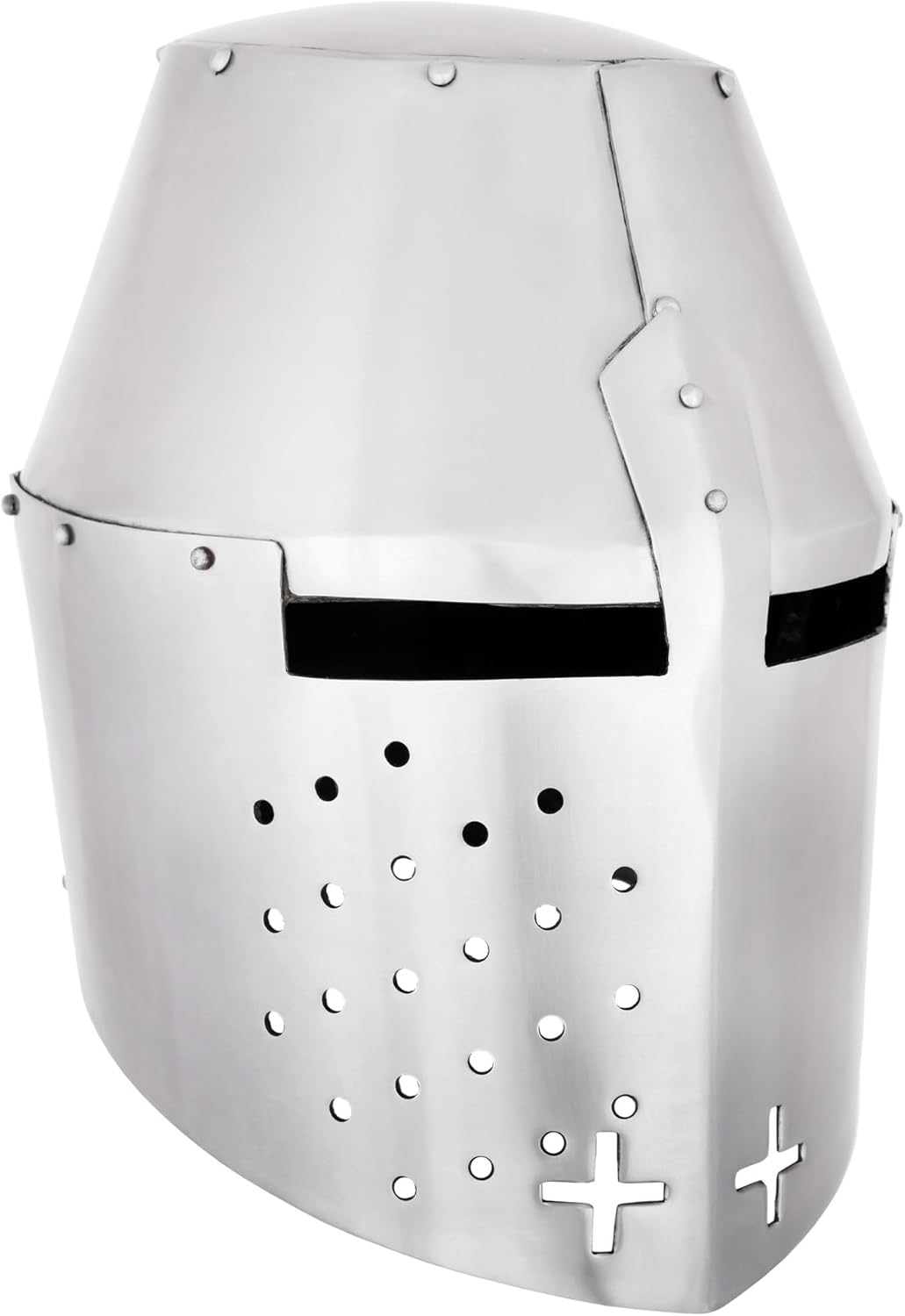 Battle-Merchant Grosser Helm Pembridge, um ca. 1370, 1,2mm Stahl - schaukampftauglich - Topfhelm - T