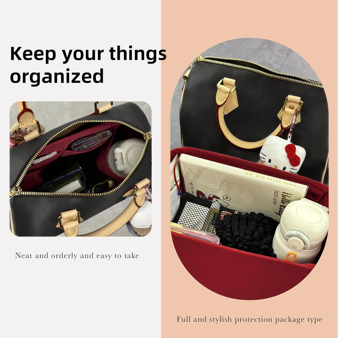 DGAZ Handtaschen Organizer Einsatz, Seide Handtaschenorganisator für LV Speedy Nano/20/25/30/35/40/4