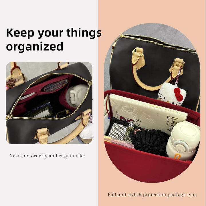 DGAZ Handtaschen Organizer Einsatz, Seide Handtaschenorganisator für LV Speedy Nano/20/25/30/35/40/4
