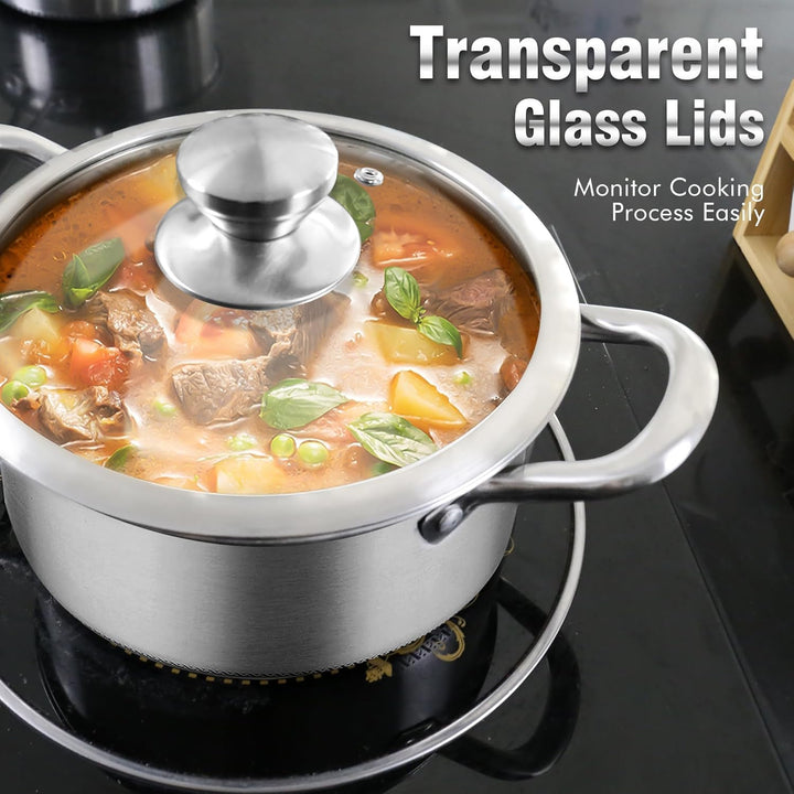AuFranc® Edelstahl Kochtopf (NON-STICK) 5.7 Liter, 5.7 Liter