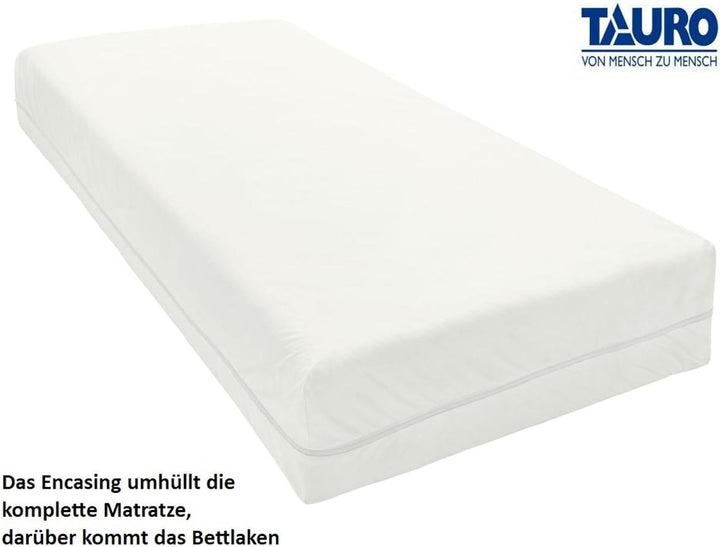 Matratzenbezug Encasing 80 x 200 cm Milbenkotdicht rundum Höhe 20 cm TÜV Zertifiziert TAURO (24529)