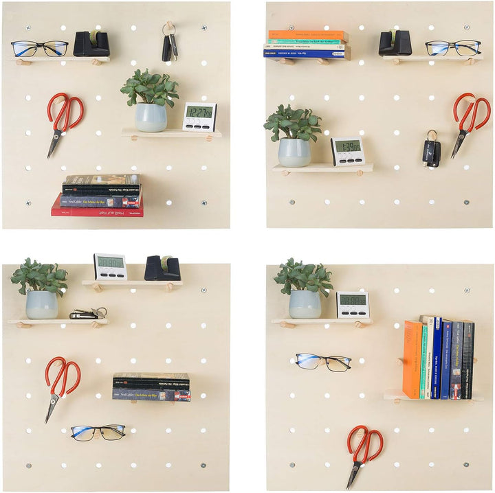 Pegboard Wandregal aus Holz Kreatives Stecktafel Ordnungssystem inkl. Zubehör Werkzeugwand 58 x 58 c