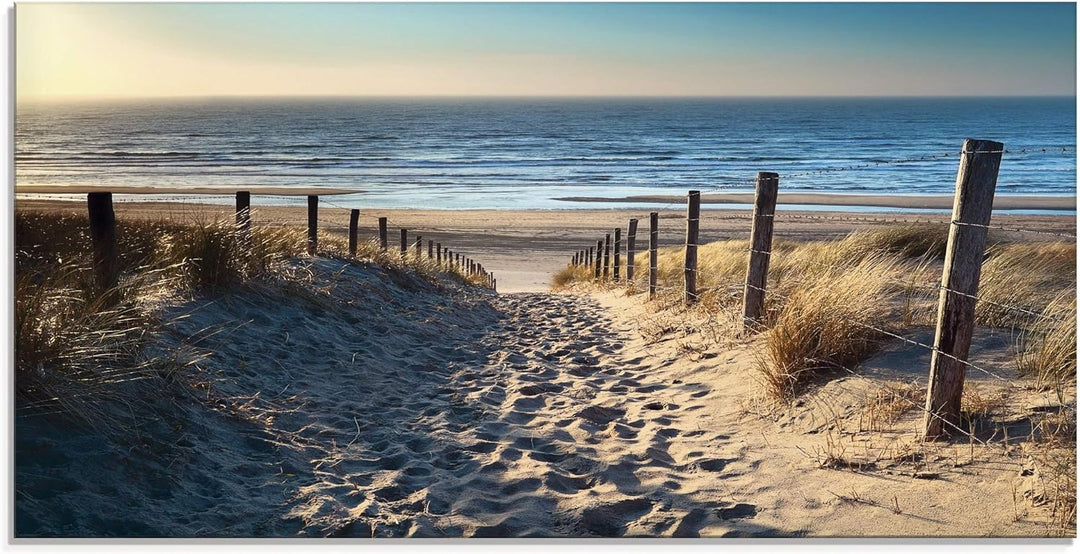 ARTland Glasbilder Wandbild Glas Bild einteilig 100x50 cm Querformat Strand Meer Küste Nordsee Natur