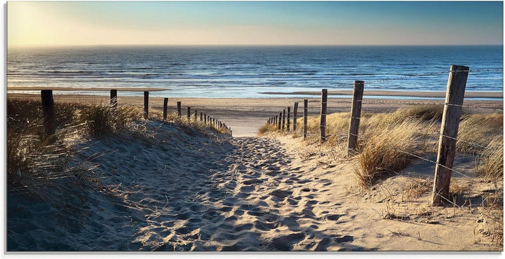 ARTland Glasbilder Wandbild Glas Bild einteilig 100x50 cm Querformat Strand Meer Küste Nordsee Natur