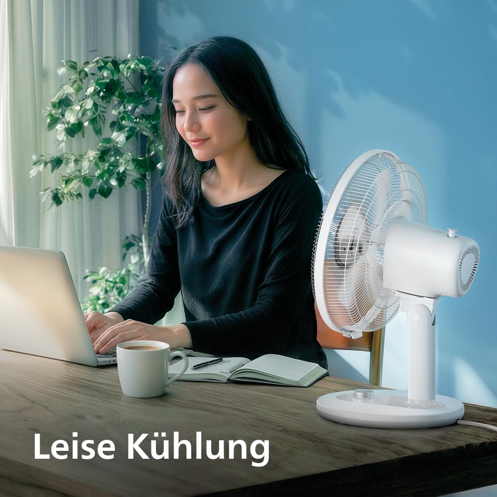 Philips Tischventilator 1000 Series, Leistungsstark & Leise, 35 dB(A), 3 Geschwindigkeiten, Klein, D