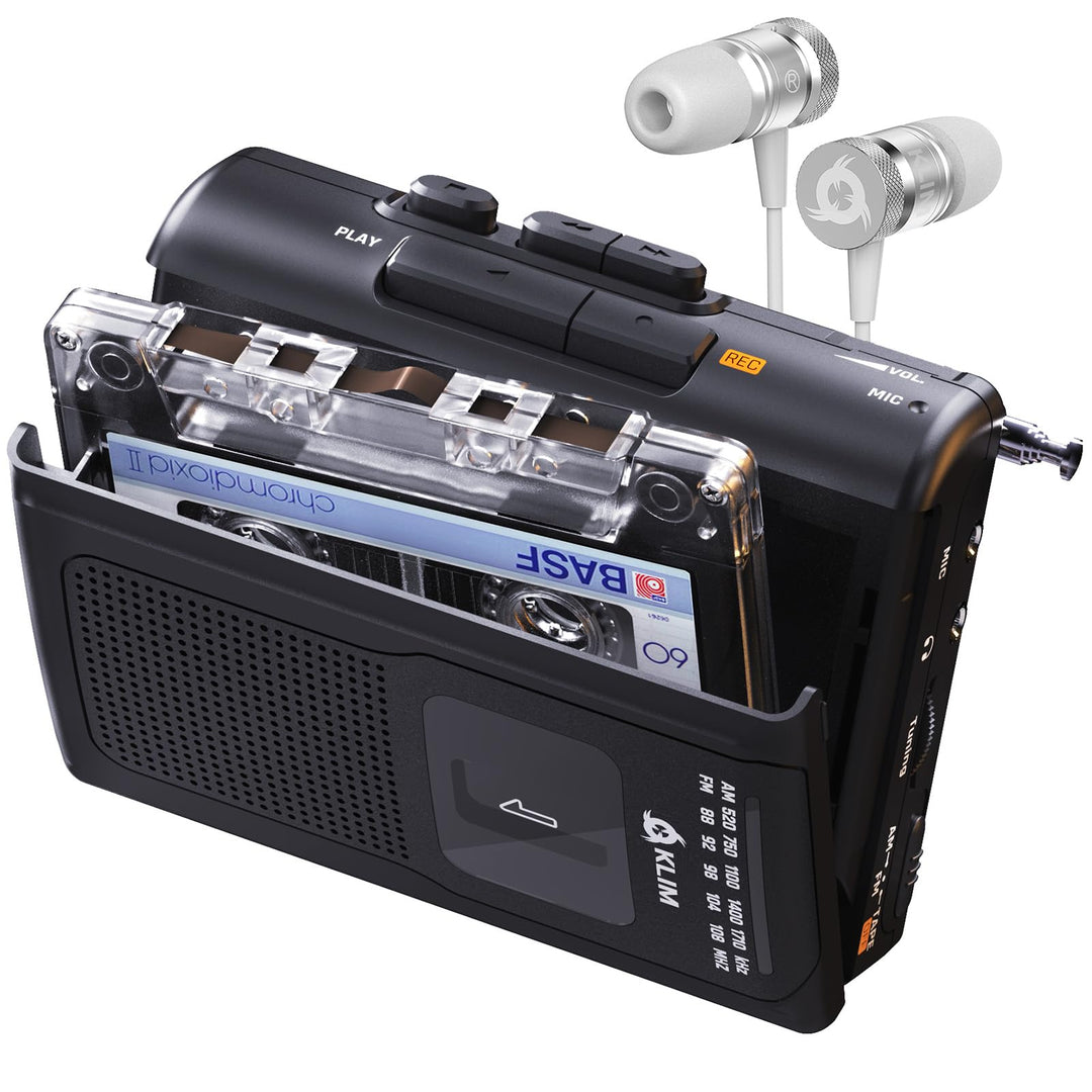 KLIM K8 Kassettenspieler mit Fusion-Kopfhörern - Kassettenrekorder - NEU Cassette Player - AM/FM Kas
