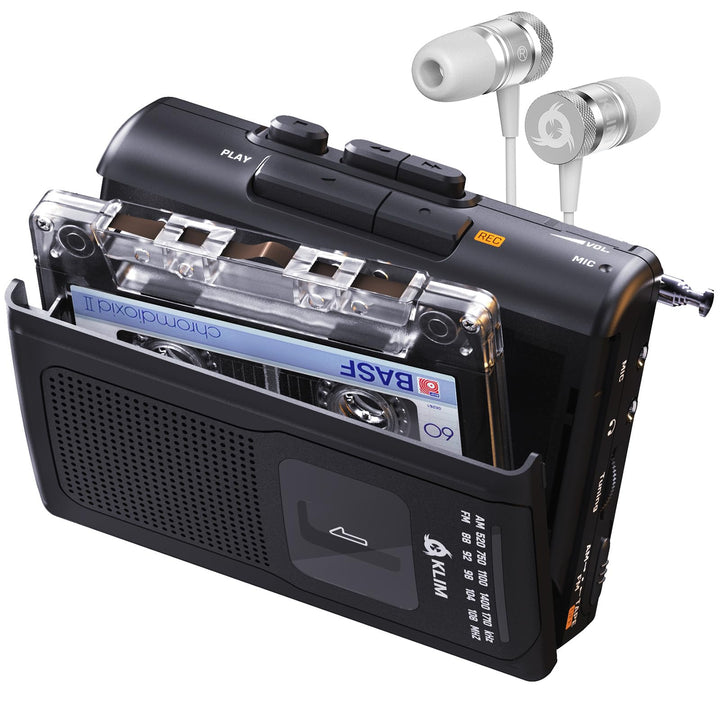 KLIM K8 Kassettenspieler mit Fusion-Kopfhörern - Kassettenrekorder - NEU Cassette Player - AM/FM Kas