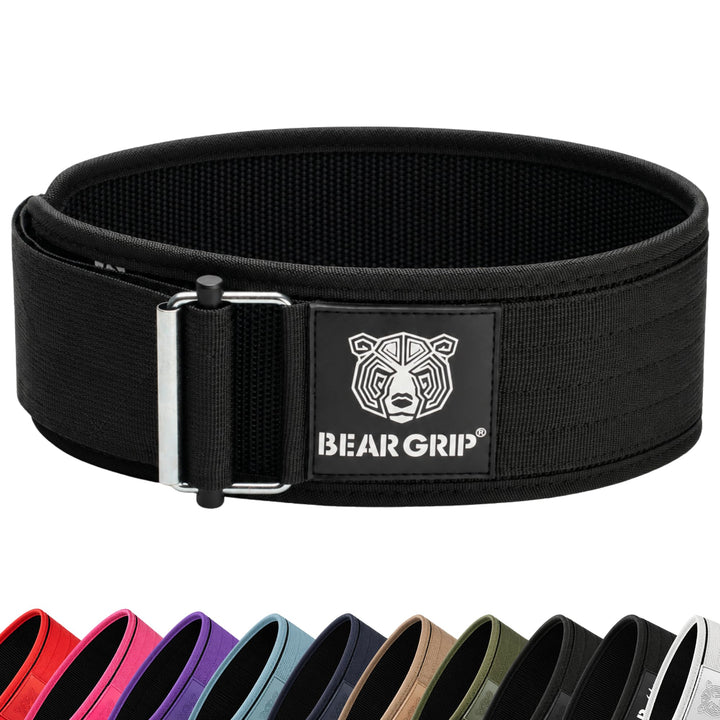 BEAR GRIP Selbstsichernder Gewichthebergürtel - Kreuzheben, Bodybuilding, Kniebeugen & Powerlifting