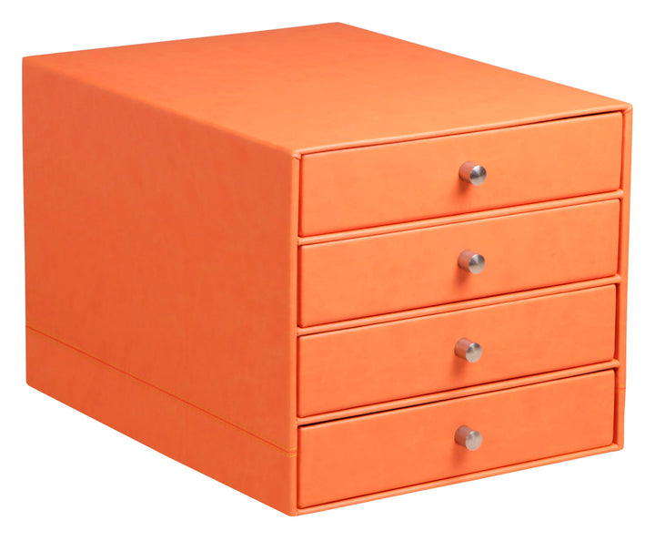 Rhodia 318964C Schubladenbox (mit 4 Schubladen, Griffe aus Metall, Kunstleder, elegant und praktisch