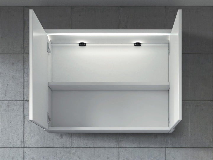 Badplaats B.V. Spiegelschrank Paso 80cm Weiss - Schrank Spiegelschrank Spiegel Badezimmer Badmöbel S