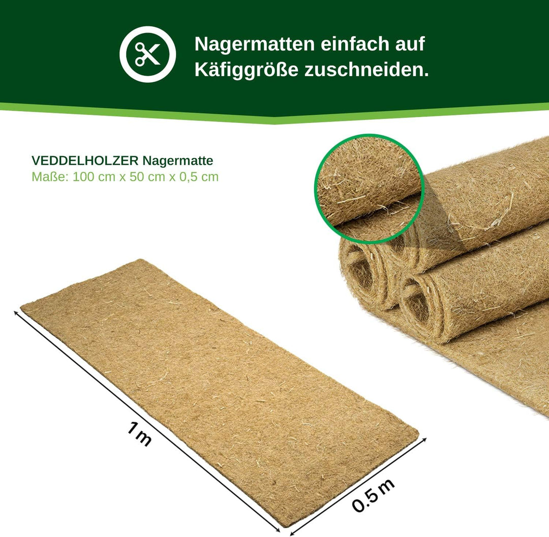 Veddelholzer 3 Hanfmatten für Nager Kaninchen Käfige &amp; Gehege von Meerschweinchen Hamstern Nagertepp