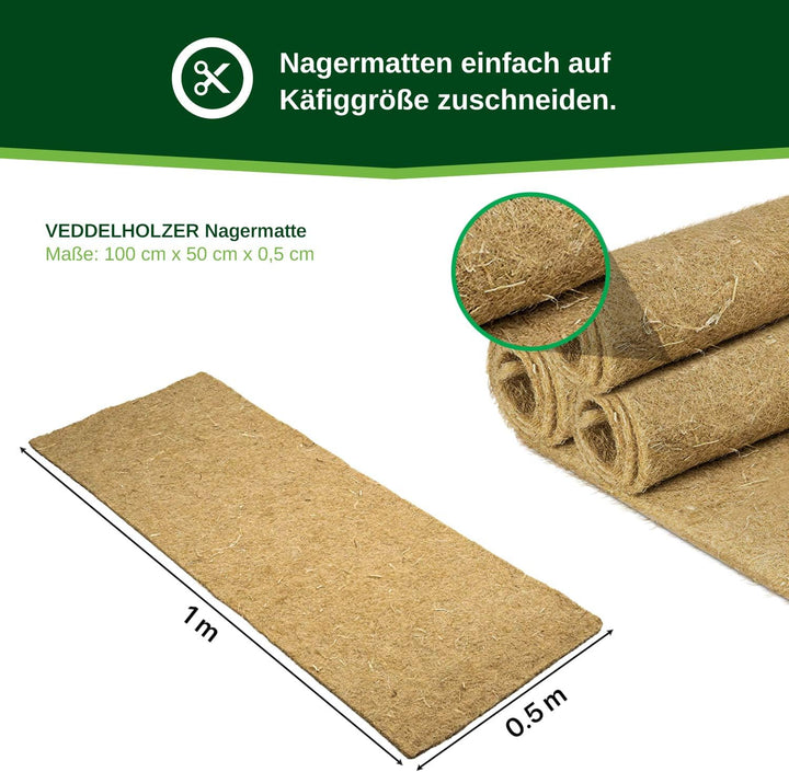 Veddelholzer 3 Hanfmatten für Nager Kaninchen Käfige &amp; Gehege von Meerschweinchen Hamstern Nagertepp