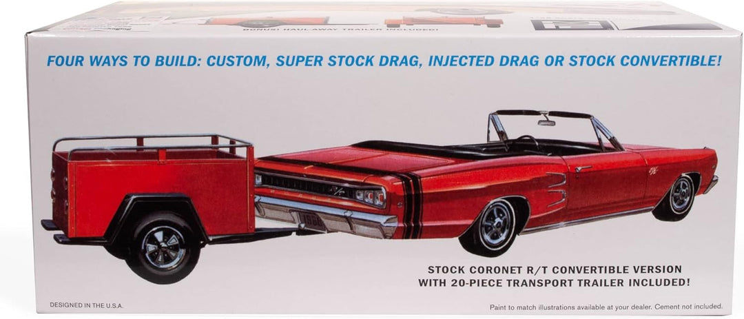 MPC 1968 Dodge Coronet Cabrio mit Anhänger im Massstab 1:25