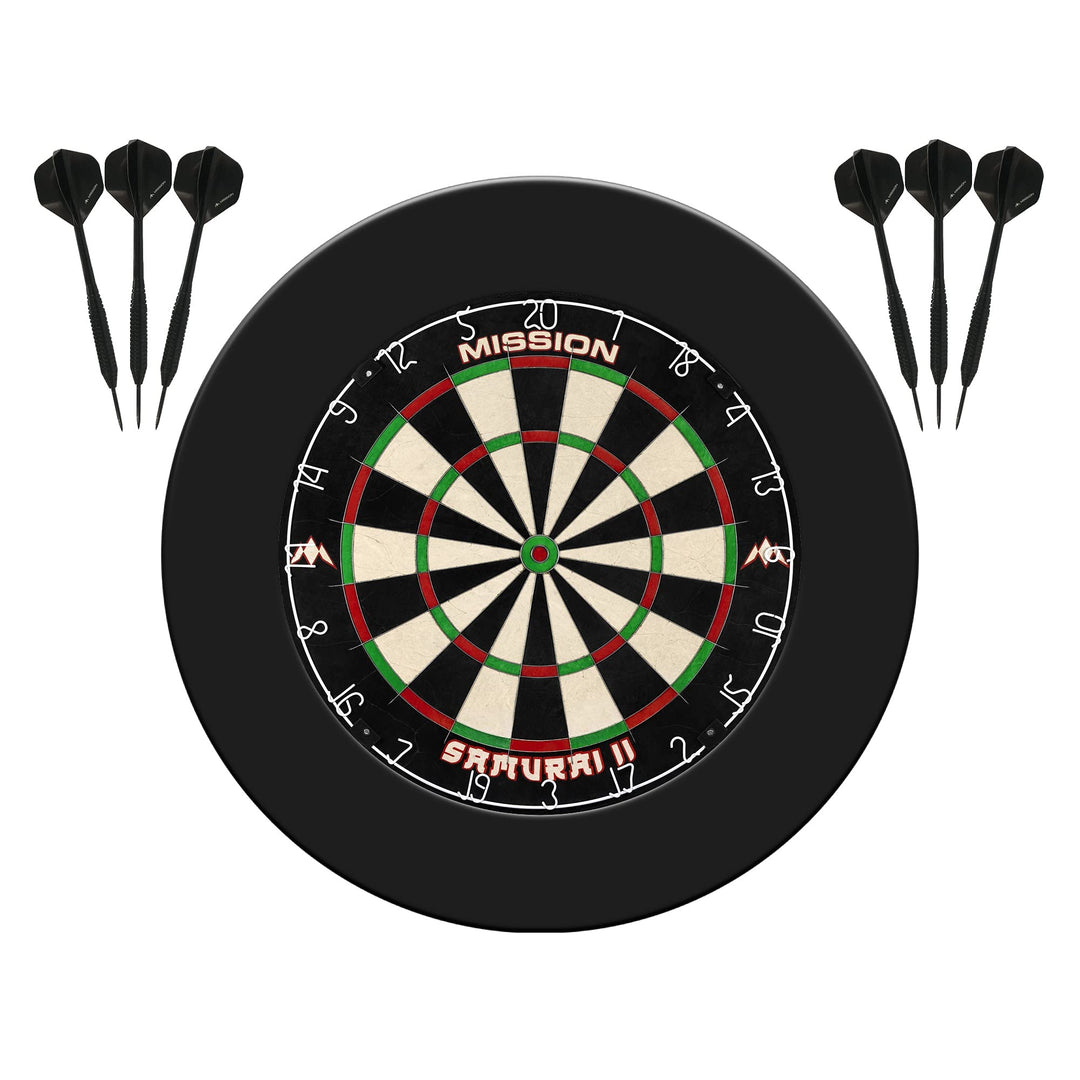 Mission Darts SU083 Samurai II Home Center | Darts und Dartscheibe Komplettpaket inkl. Surround und