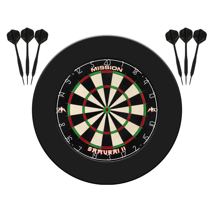 Mission Darts SU083 Samurai II Home Center | Darts und Dartscheibe Komplettpaket inkl. Surround und