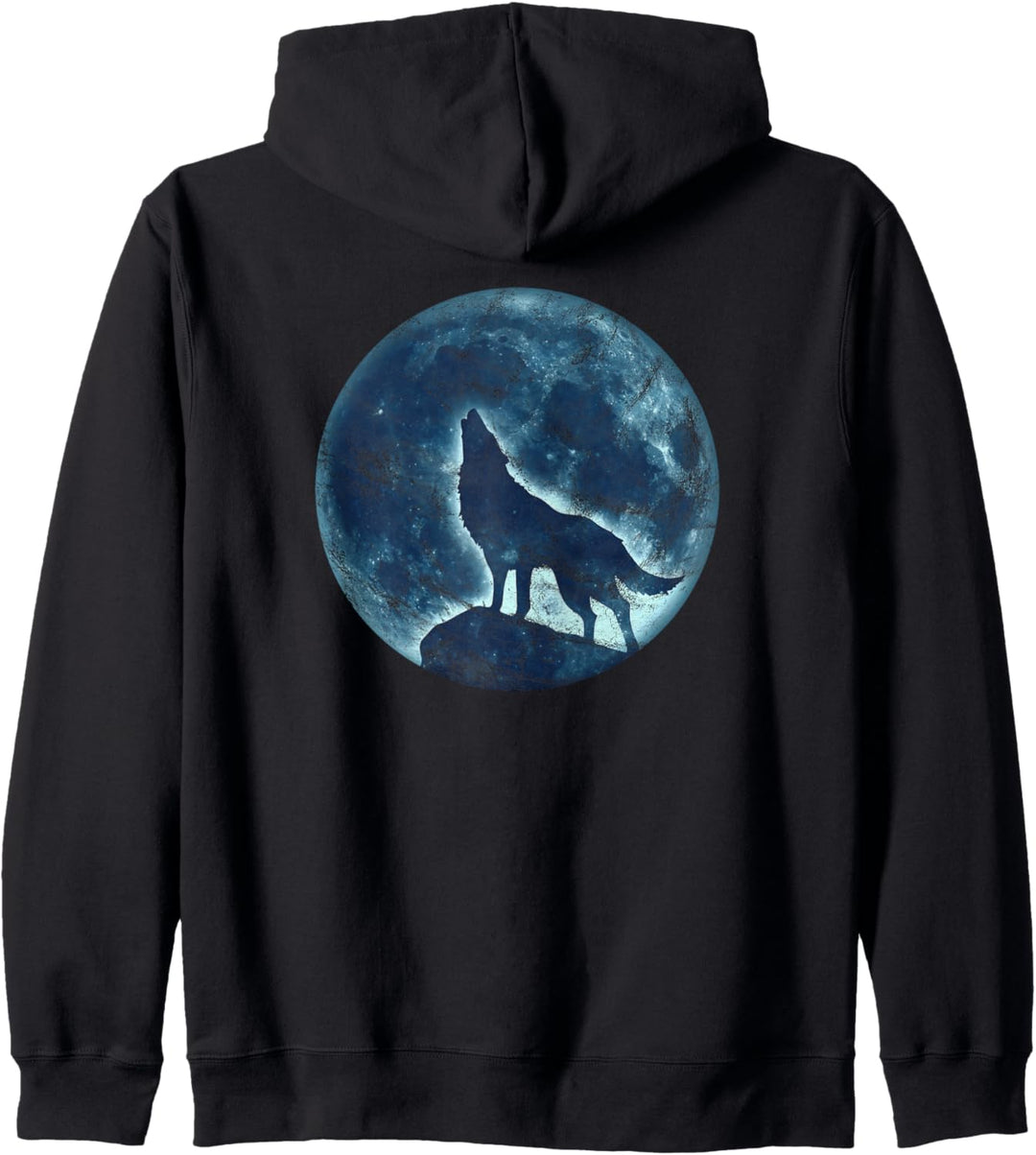 Heulender Wolf Vollmond Tier Mond Indianer Totem Natur Wild Kapuzenjacke