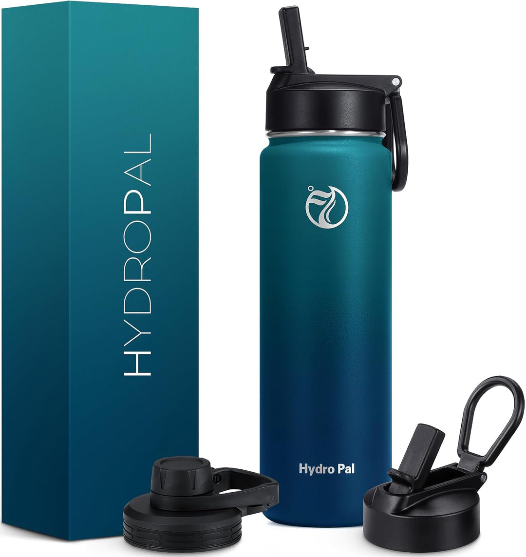 HydroPal Edelstahl Trinkflasche - 750ml, 1L, 1,2L, BPA-Frei, Kohlensäure geeignet, Isolierte Thermos