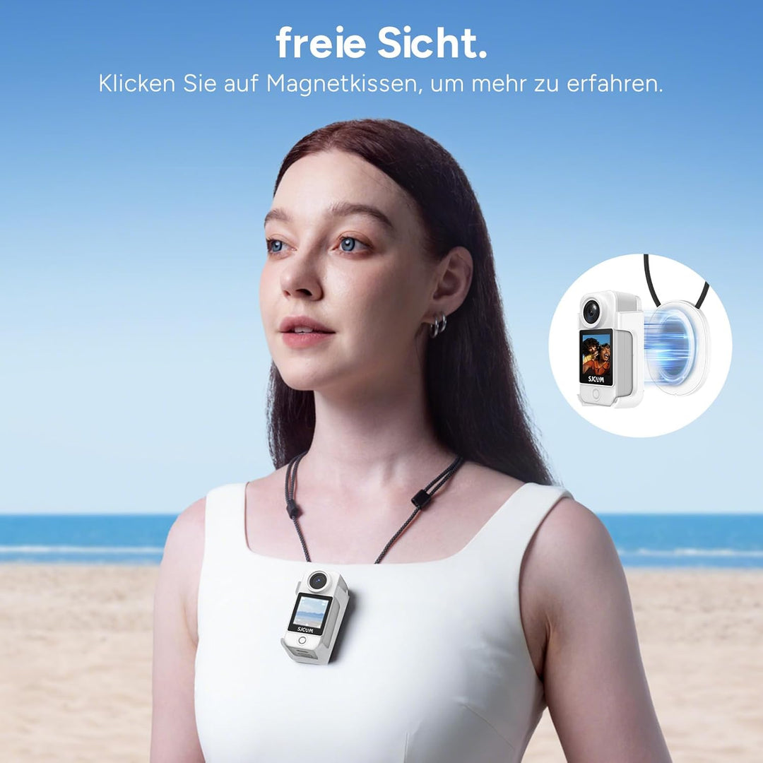 SJCAM C300 Actionkamera 4K, 7 Stunden Akkulaufzeit, 6-Achsen-Stabilisierung, Dual-Touchscreen-Sportk