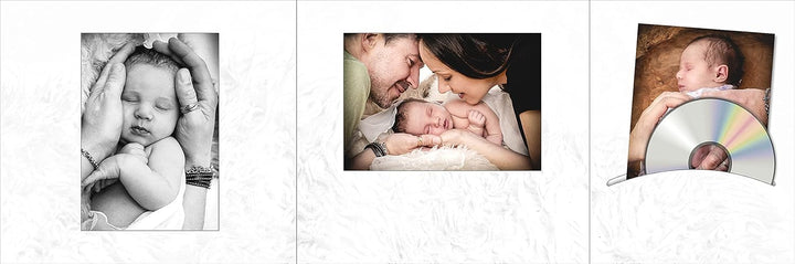 25 Stk. Portraitmappe 3-teilig für 13x18 Fotos &amp; CD im Design Baby Fotomappe Leporello für Studio, K