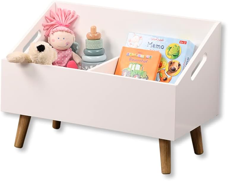 Kesper| Kinder Aufbewahrungstruhe, Material: Spanplatte, Masse: B 58,5 H 32,5 T 42,5 cm, Farbe: Weis