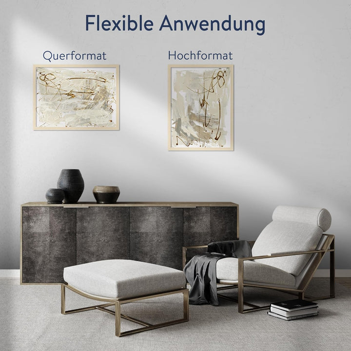 WANDStyle Bilderrahmen Modern 30x40cm I Farbe: Natur I Fotorahmen I klassischer Holzbilderrahmen I M
