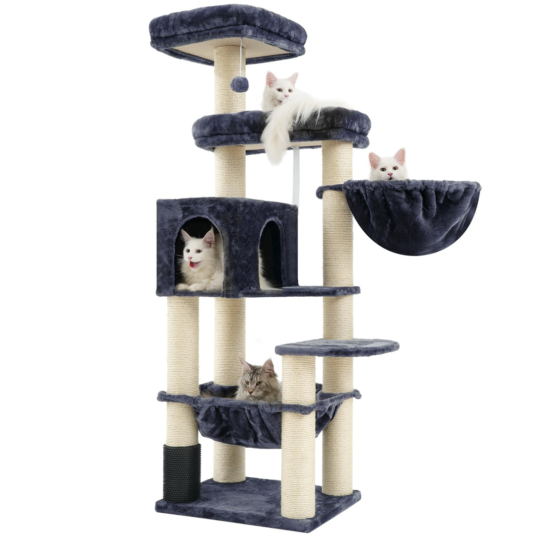 Hey-brother XXL Grosse Kratzbaum für Maine Katze, 168cm Katzenbaum für gross Katzen, mit übergrosser