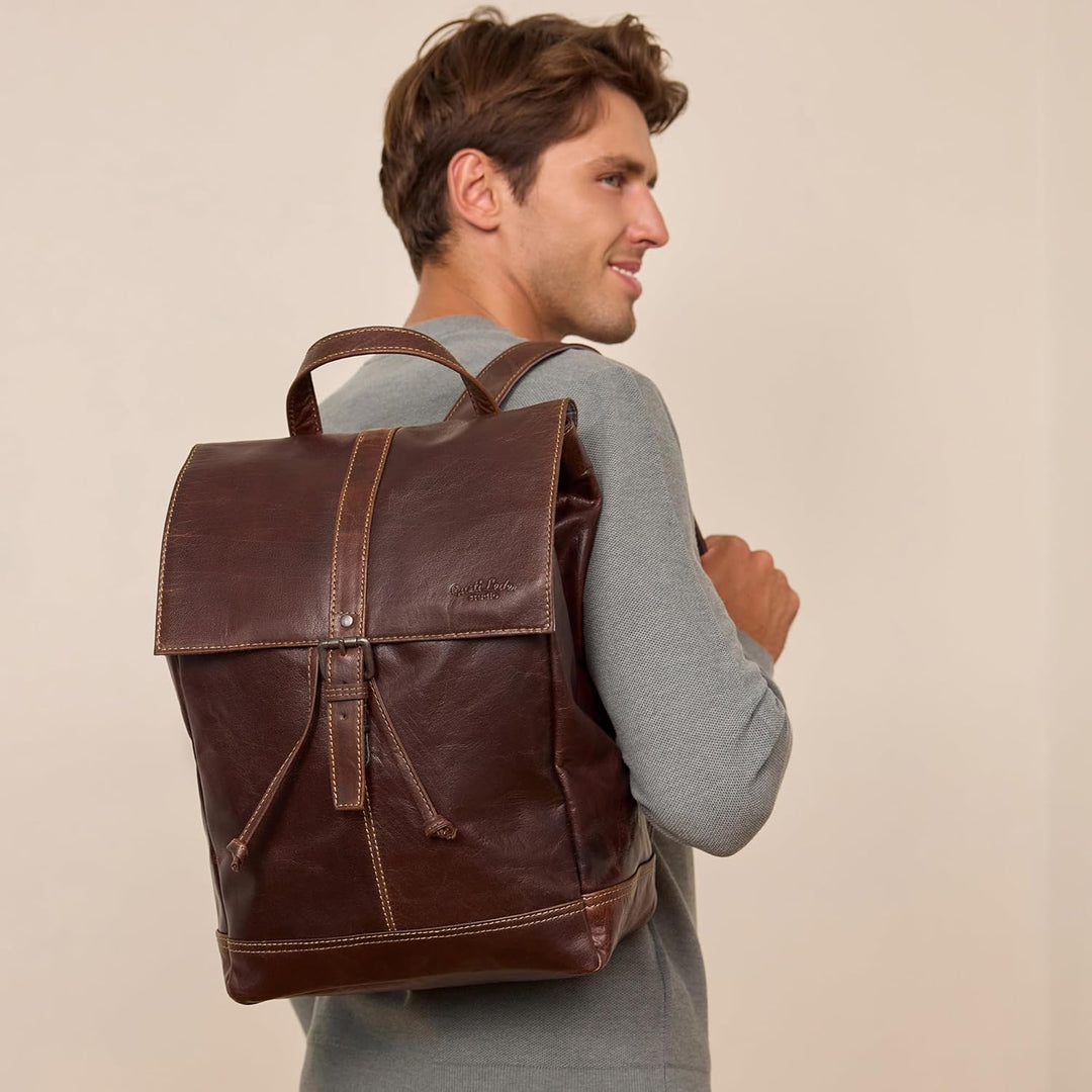 Gusti Kurierrucksack Leder - Jaime Rucksack Lederrucksack Vintage Cityrucksack Outdoorrucksack Lapto