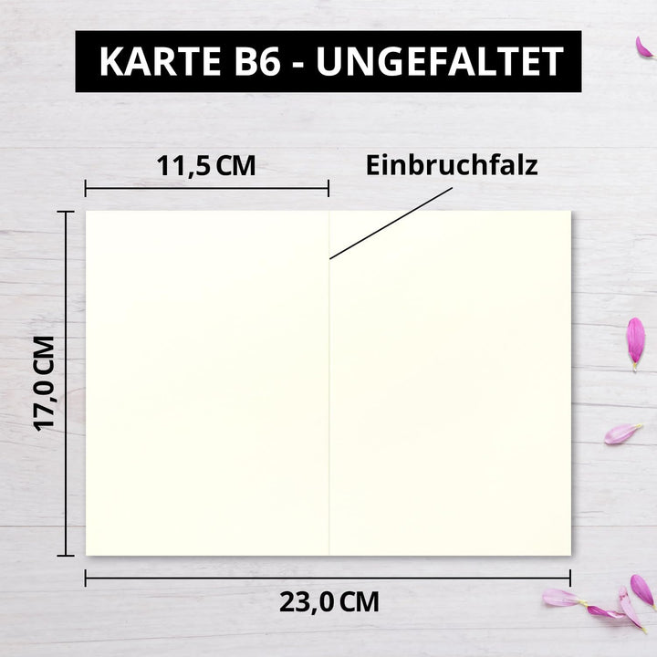 50 Faltkarten B6 - Natur-Weiss - PREMIUM QUALITÄT - 11,5 x 17 cm - sehr formstabil - für Drucker gee