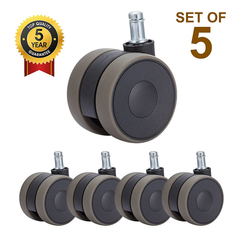 Bürostuhl Rollen 11mm Hartbodenrollen für Bürostühle 5er Set Ersatzrollen Schreibtischstuhl Rollen,