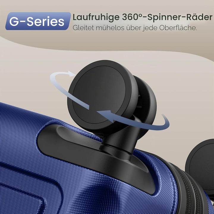 SHOWKOO Kofferset 3 Teilig Hartschale Leicht ABS+PC Erweiterbar Reisekoffer Haltbar Trolley Handgepä