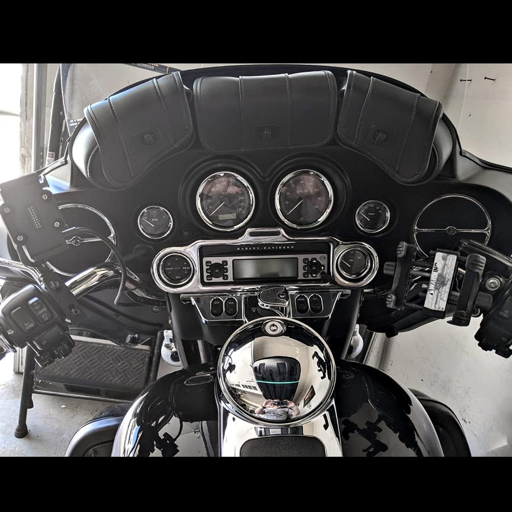 KATUR Motorrad Windschutzscheiben Tasche PU Leder mit Magnetverschluss für Harley Touring Street Gli