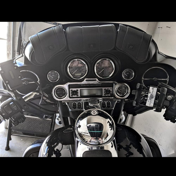 KATUR Motorrad Windschutzscheiben Tasche PU Leder mit Magnetverschluss für Harley Touring Street Gli