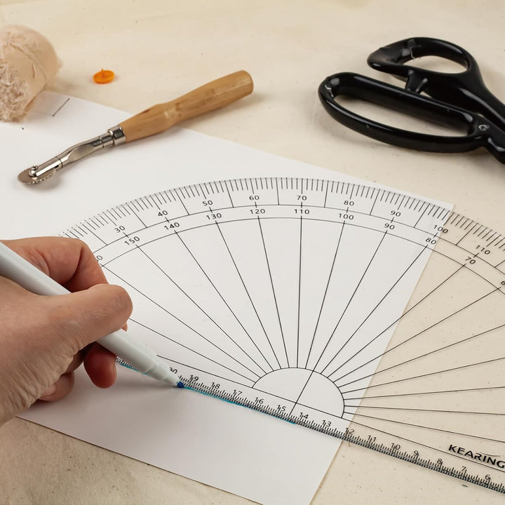 KEARING Halbkreis-Winkelmesser aus Acryl zum Nähen, Quilten, Basteln 30cm diameter, 30cm diameter