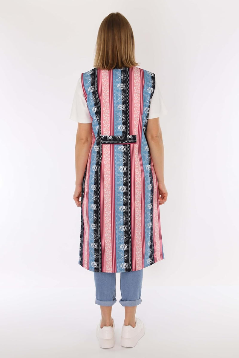 Reissverschluss Kittel RV Hauskleid Baumwolle Schürze Kochschürze, 38 Lila