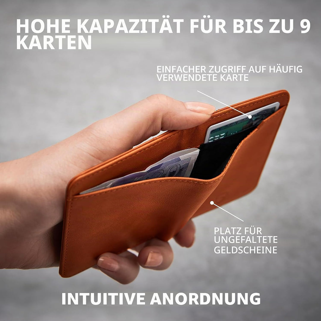 Vaultskin City Geldbörse mit Schutz für RFID Karten – Hochwertiges italienisches Leder – Ultradünne