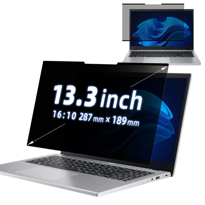 Nano-Adsorption Blickschutzfilter für 13.3 Zoll Laptop 16:10, Abnehmbarer Sichtschutzfolie, Anti Bla