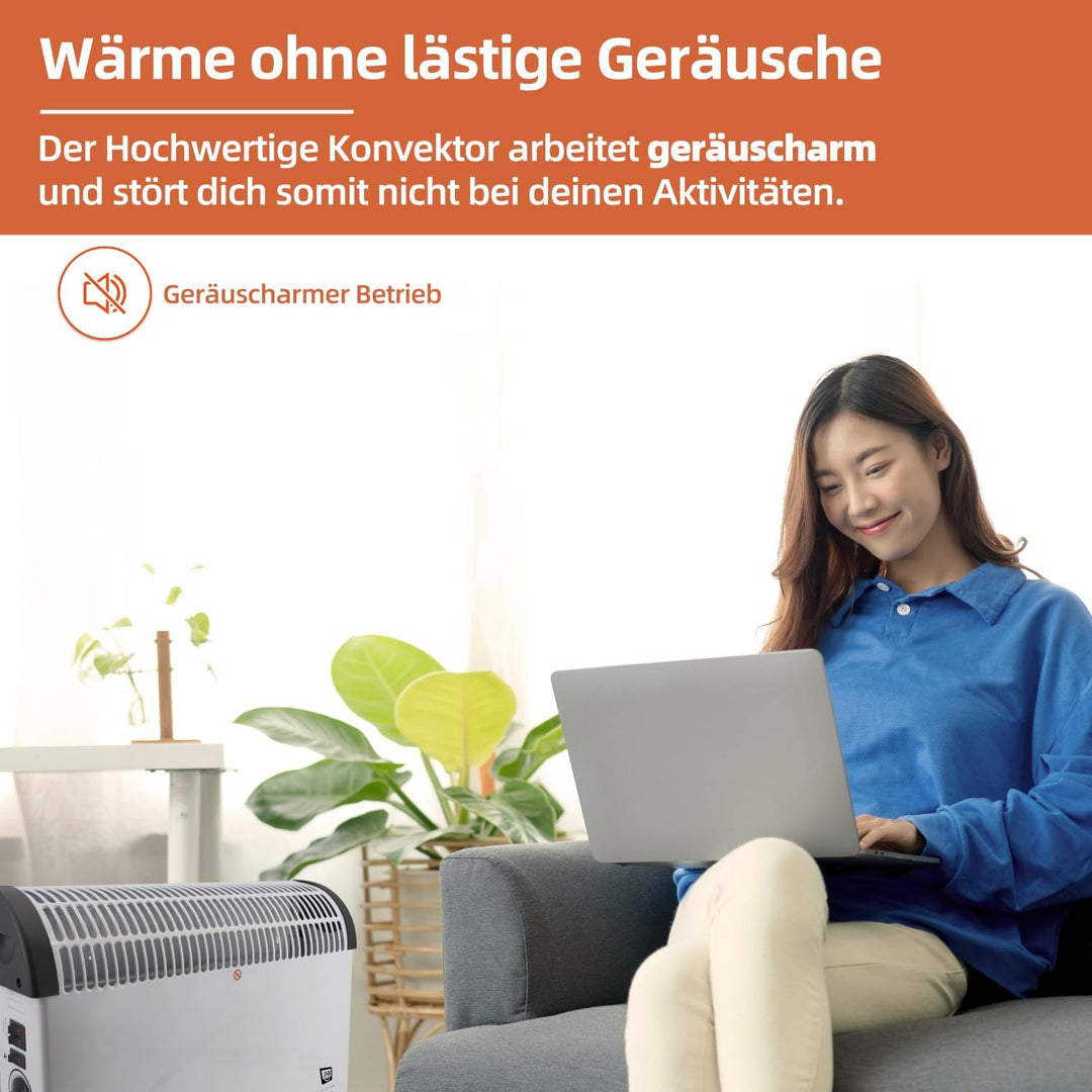 SHX Konvektorheizung mit Turbo-Heizlüfter 2000W SHX08TKV2000 – Heizkörper mit 2000 Watt, Sicherheits