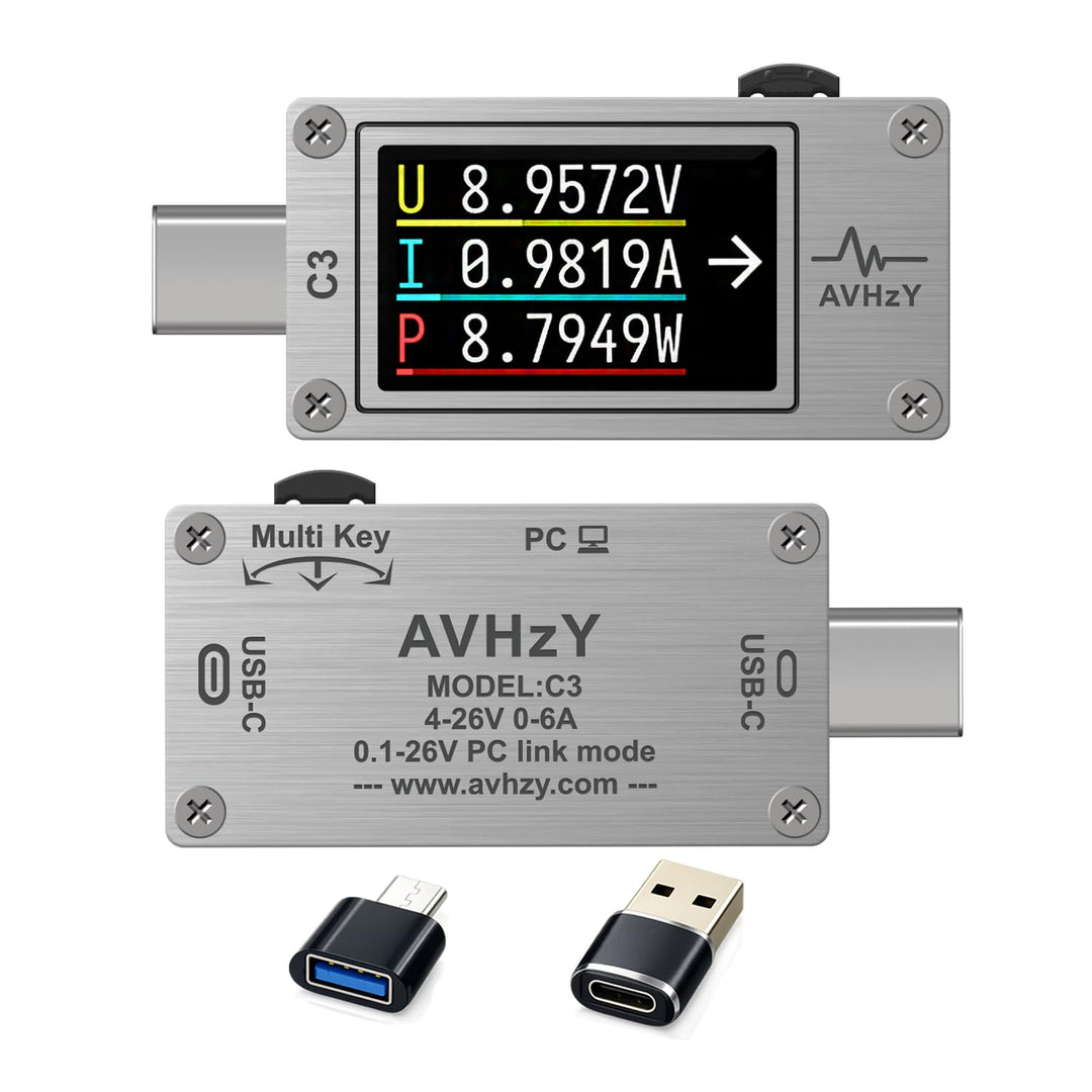 USB Power Meter USB 3.1 Typ-C Tester Digital Multimeter Stromtester Spannungsdetektor DC 26V 6A PD 2