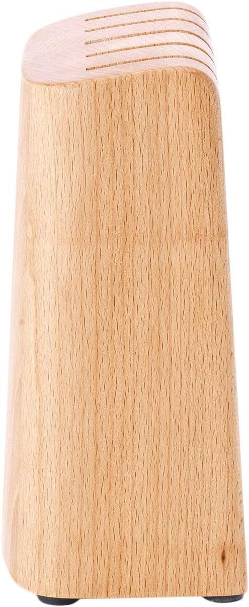 Brabantia Profile Messerblock aus Holz, Holz, Matt Steel, für 5 Messer, 260469