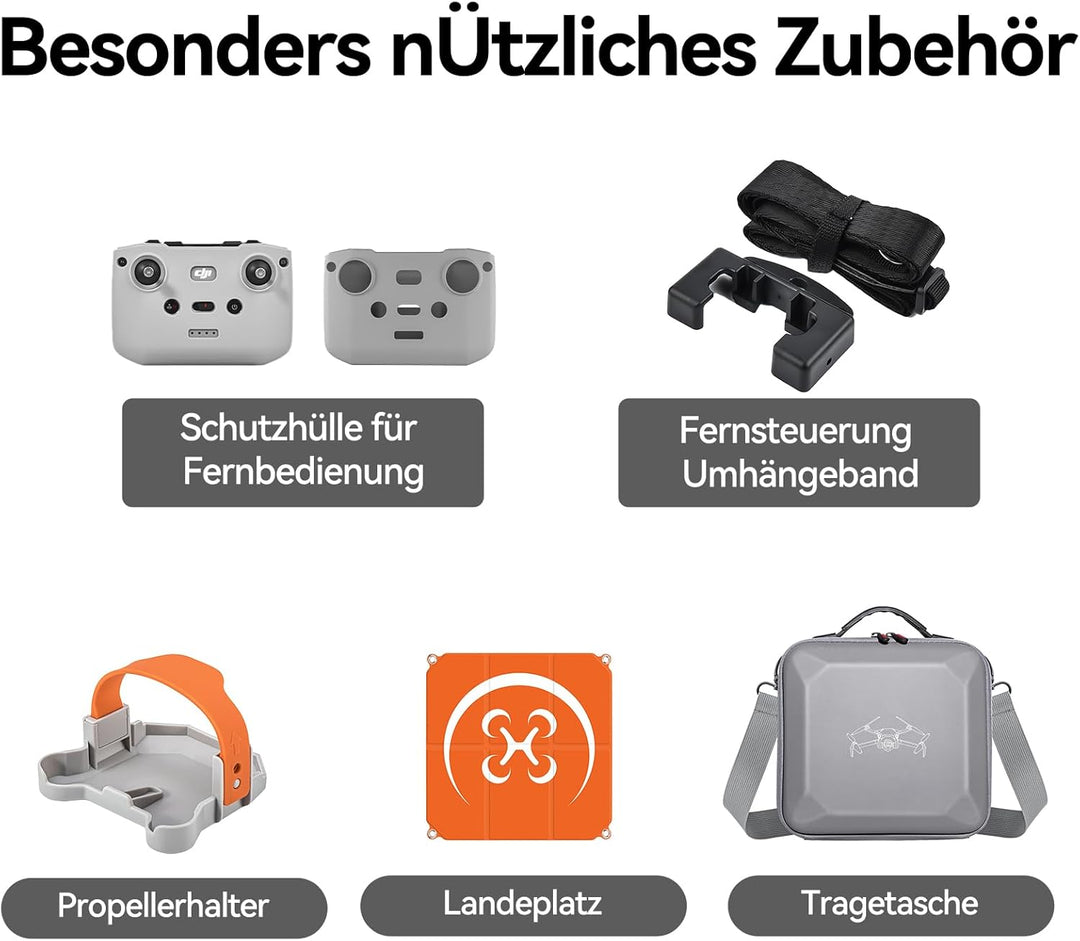 DJI Mini 4 Pro-Zubehörset, Aufbewahrungstasche, Sonnenblende (mit Riemen), Blendfreier Displayschutz