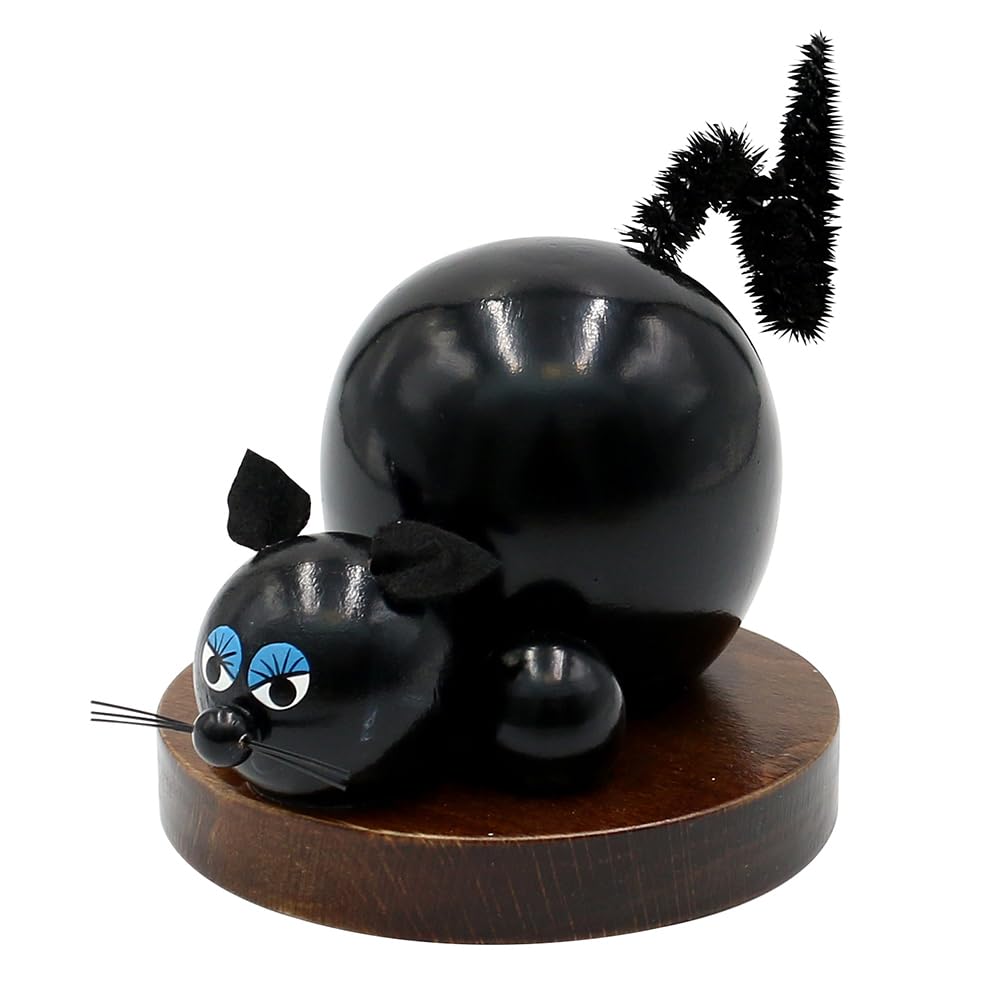 Dekohelden24 Holz-Räucherfigur Katze, in braun, ca. 11 cm, 730302, Katze