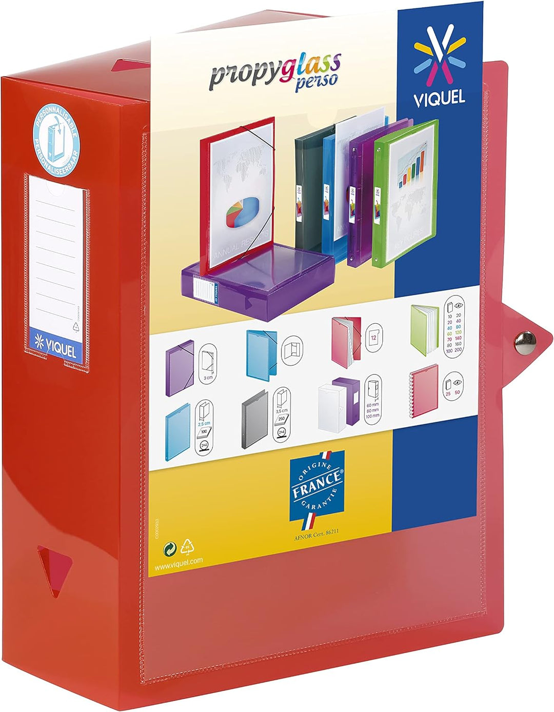 Viquel Class Docs PROPYGLASS, 4er Pack (4 Ranking personalisierbar, Polypropylen-Rücken 100 mm Farbe