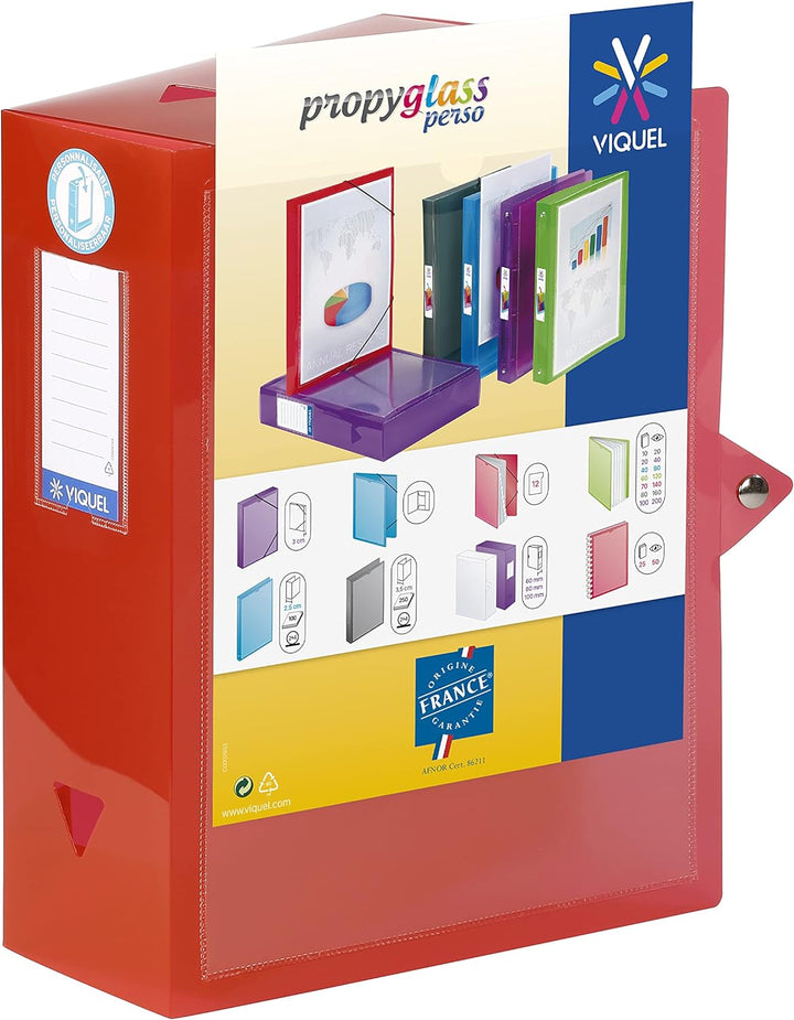 Viquel Class Docs PROPYGLASS, 4er Pack (4 Ranking personalisierbar, Polypropylen-Rücken 100 mm Farbe