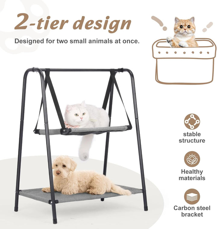 Etagen-Katzenschaukel Hängebett, Kätzchen-Hängematten mit Kissen, erhöhte Schaukeln für Katzen und K