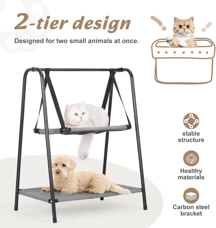 Etagen-Katzenschaukel Hängebett, Kätzchen-Hängematten mit Kissen, erhöhte Schaukeln für Katzen und K