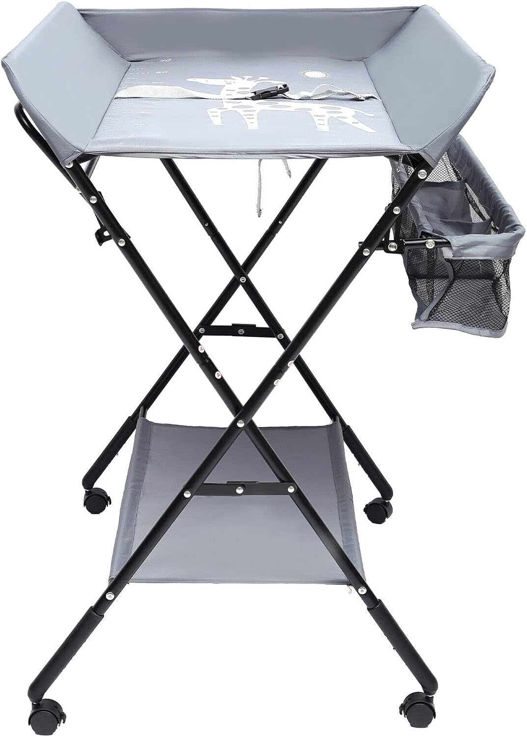 Baby Wickeltisch Changing Table, Kinder Mobiler Wickeltisch klappbarer mit herausnehmbarer Trennwand