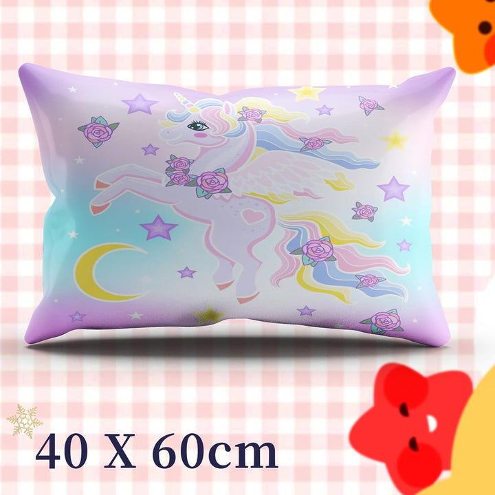 AVJWWD Einhorn Bettwäsche Set Kinder Mikrofaser Bettwäsche Cartoon Einhorn 3D Gedruckt Bettbezug 3 T
