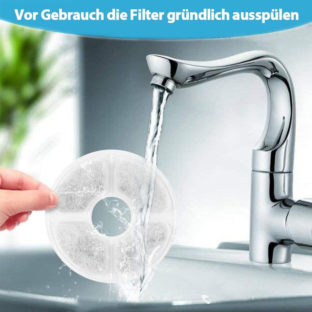 12- Stück Katze Wasser Brunnen Filter, Cat Fountain Ersatzfilter, Trinkbrunnen Für Katze, mit Katzen