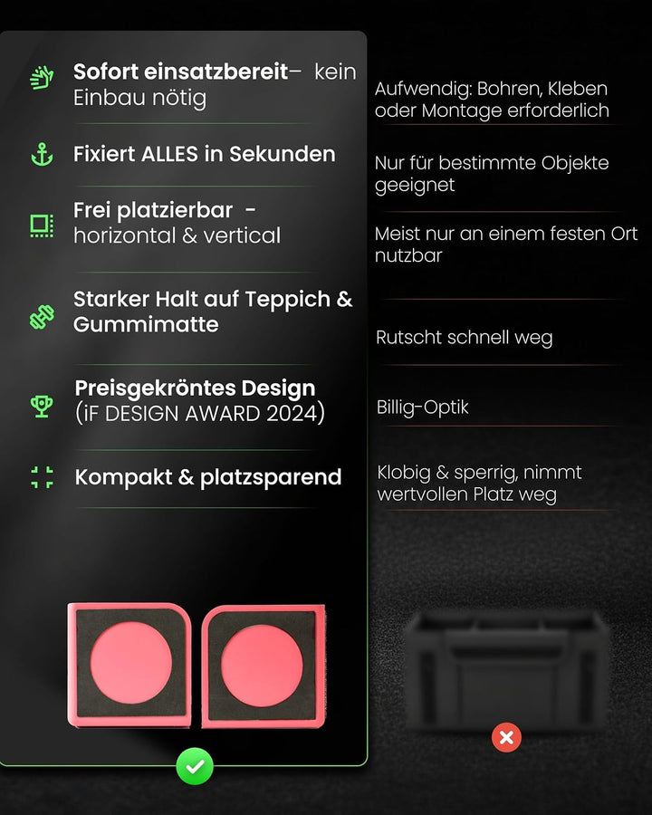 rati Nook 2x Kofferraum Organizer Klett & Antirutschpads Gepäckfixierung Kofferraum - Auf jeder Ober