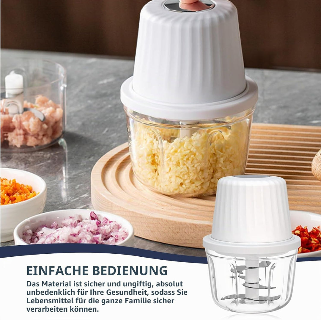 Zwiebelschneider Elektrisch, 400ml Zwiebel Zerkleinerer Elektrisch Multizerkleinerer Küche Aufladbar